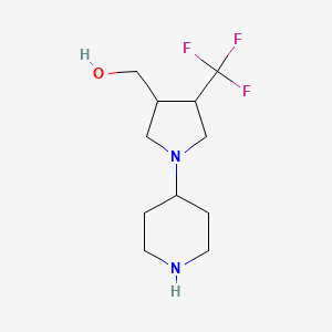 molecular formula C11H19F3N2O B1481368 (1-(Piperidin-4-yl)-4-(trifluoromethyl)pyrrolidin-3-yl)methanol CAS No. 2097992-98-6