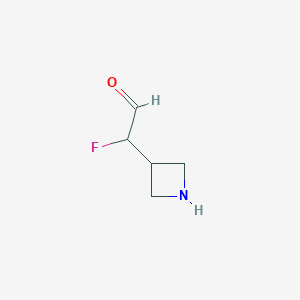 molecular formula C5H8FNO B14813712 2-(Azetidin-3-yl)-2-fluoroacetaldehyde 