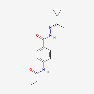 (E)-N-(4-(2-(1-cyclopropylethylidene)hydrazinecarbonyl)phenyl)propionamide