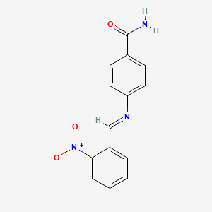 4-{[(E)-(2-nitrophenyl)methylidene]amino}benzamide