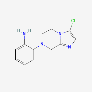 molecular formula C12H13ClN4 B1481384 2-(3-chloro-5,6-dihydroimidazo[1,2-a]pyrazin-7(8H)-yl)aniline CAS No. 2098038-67-4