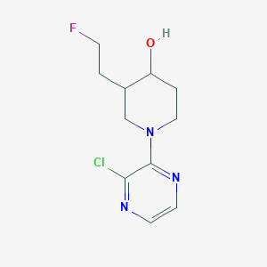 molecular formula C11H15ClFN3O B1481387 1-(3-氯吡嗪-2-基)-3-(2-氟乙基)哌啶-4-醇 CAS No. 2097998-89-3