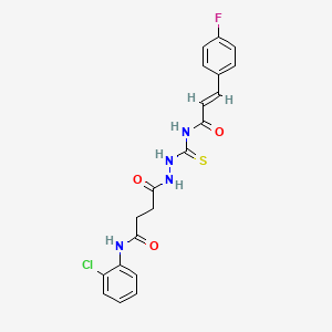 N-(2-chlorophenyl)-4-(2-{[(2E)-3-(4-fluorophenyl)prop-2-enoyl]carbamothioyl}hydrazinyl)-4-oxobutanamide