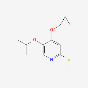 molecular formula C12H17NO2S B14813908 4-Cyclopropoxy-5-isopropoxy-2-(methylthio)pyridine 