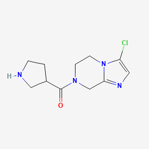 molecular formula C11H15ClN4O B1481394 (3-chloro-5,6-dihydroimidazo[1,2-a]pyrazin-7(8H)-yl)(pyrrolidin-3-yl)methanone CAS No. 2097994-82-4
