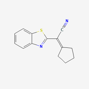 molecular formula C14H12N2S B14813948 2-(Benzo[d]thiazol-2-yl)-2-cyclopentylideneacetonitrile 