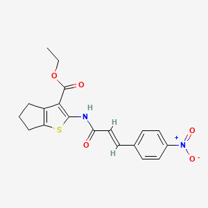 ethyl 2-{[(2E)-3-(4-nitrophenyl)prop-2-enoyl]amino}-5,6-dihydro-4H-cyclopenta[b]thiophene-3-carboxylate