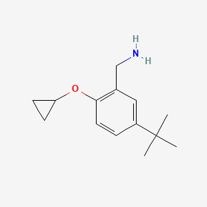 molecular formula C14H21NO B14813993 (5-Tert-butyl-2-cyclopropoxyphenyl)methanamine 