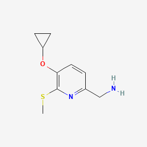 (5-Cyclopropoxy-6-(methylthio)pyridin-2-YL)methanamine