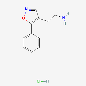 molecular formula C11H13ClN2O B14814014 2-(5-Phenyl-1,2-oxazol-4-yl)ethan-1-amine hydrochloride 