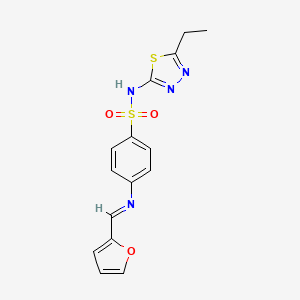 N-(5-ethyl-1,3,4-thiadiazol-2-yl)-4-{[(E)-furan-2-ylmethylidene]amino}benzenesulfonamide