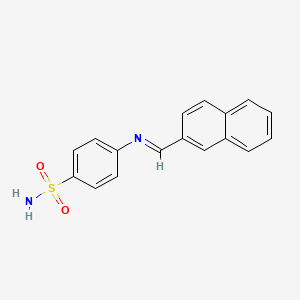 molecular formula C17H14N2O2S B14814068 4-{[(E)-naphthalen-2-ylmethylidene]amino}benzenesulfonamide 