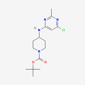 molecular formula C15H23ClN4O2 B1481408 叔丁基 4-((6-氯-2-甲基嘧啶-4-基)氨基)哌啶-1-羧酸酯 CAS No. 1289082-26-3