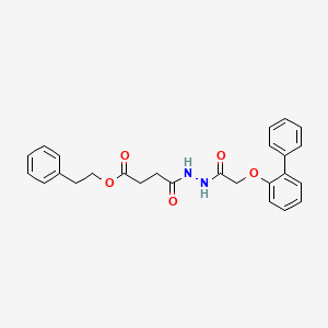 2-Phenylethyl 4-{2-[(biphenyl-2-yloxy)acetyl]hydrazinyl}-4-oxobutanoate