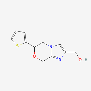 molecular formula C11H12N2O2S B1481412 (6-(thiophen-2-yl)-5,6-dihydro-8H-imidazo[2,1-c][1,4]oxazin-2-yl)methanol CAS No. 2098133-30-1