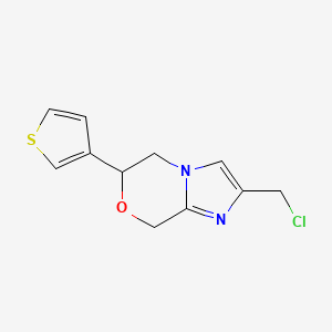 molecular formula C11H11ClN2OS B1481413 2-(chloromethyl)-6-(thiophen-3-yl)-5,6-dihydro-8H-imidazo[2,1-c][1,4]oxazine CAS No. 2090399-22-5