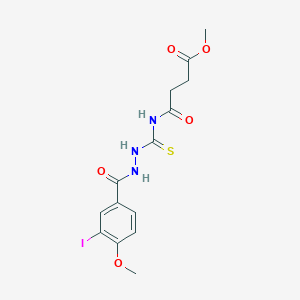 molecular formula C14H16IN3O5S B14814142 Methyl 4-[({2-[(3-iodo-4-methoxyphenyl)carbonyl]hydrazinyl}carbonothioyl)amino]-4-oxobutanoate 