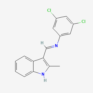 3,5-dichloro-N-[(E)-(2-methyl-1H-indol-3-yl)methylidene]aniline