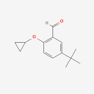 molecular formula C14H18O2 B14814245 5-Tert-butyl-2-cyclopropoxybenzaldehyde 