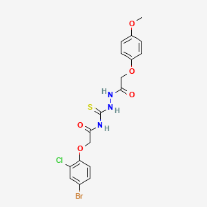 molecular formula C18H17BrClN3O5S B14814342 2-(4-bromo-2-chlorophenoxy)-N-({2-[(4-methoxyphenoxy)acetyl]hydrazinyl}carbonothioyl)acetamide 