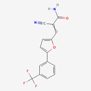 molecular formula C15H9F3N2O2 B14814354 2-Cyano-3-[5-[3-(trifluoromethyl)phenyl]furan-2-yl]prop-2-enamide 