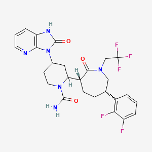 2-[(3R,6S)-6-(2,3-difluorophenyl)-2-oxo-1-(2,2,2-trifluoroethyl)azepan-3-yl]-4-(2-oxo-1H-imidazo[4,5-b]pyridin-3-yl)piperidine-1-carboxamide