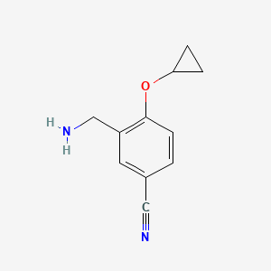 molecular formula C11H12N2O B14814394 3-(Aminomethyl)-4-cyclopropoxybenzonitrile 