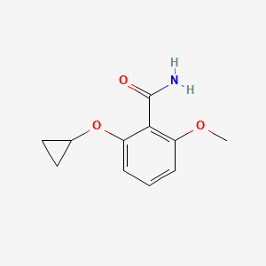 molecular formula C11H13NO3 B14814412 2-Cyclopropoxy-6-methoxybenzamide 