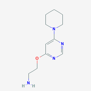 molecular formula C11H18N4O B1481447 2-((6-(Piperidin-1-yl)pyrimidin-4-yl)oxy)ethan-1-amine CAS No. 2098018-71-2
