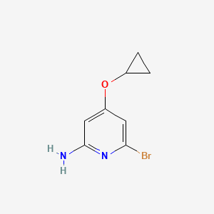 molecular formula C8H9BrN2O B14814490 6-Bromo-4-cyclopropoxypyridin-2-amine 