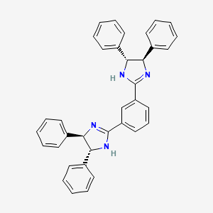 molecular formula C36H30N4 B14814571 (4R,4'R,5R,5'R)-2,2'-(1,3-Phenylene)bis[4,5-dihydro-4,5-diphenyl-1H-imidazole] 