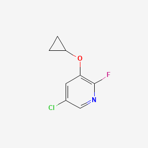 molecular formula C8H7ClFNO B14814576 5-Chloro-3-cyclopropoxy-2-fluoropyridine 