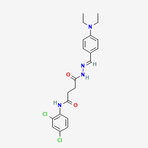 N-(2,4-dichlorophenyl)-4-{(2E)-2-[4-(diethylamino)benzylidene]hydrazinyl}-4-oxobutanamide