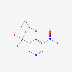 molecular formula C9H7F3N2O3 B14814612 4-Cyclopropoxy-3-nitro-5-(trifluoromethyl)pyridine 