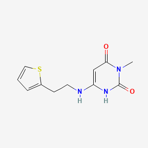 molecular formula C11H13N3O2S B1481465 3-methyl-6-((2-(thiophen-2-yl)ethyl)amino)pyrimidine-2,4(1H,3H)-dione CAS No. 2098019-64-6