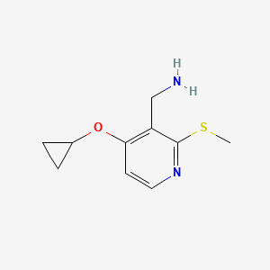 molecular formula C10H14N2OS B14814660 (4-Cyclopropoxy-2-(methylthio)pyridin-3-YL)methanamine 