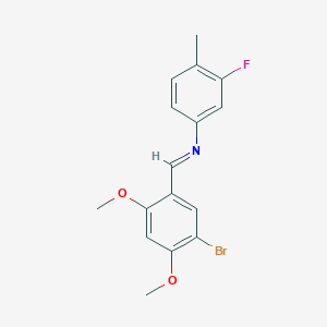 N-[(E)-(5-bromo-2,4-dimethoxyphenyl)methylidene]-3-fluoro-4-methylaniline