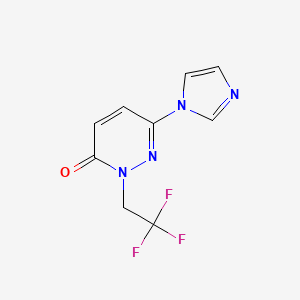 molecular formula C9H7F3N4O B1481469 6-(1H-imidazol-1-yl)-2-(2,2,2-trifluoroethyl)pyridazin-3(2H)-one CAS No. 2098020-17-6