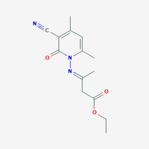 molecular formula C14H17N3O3 B14814713 ethyl (3E)-3-[(3-cyano-4,6-dimethyl-2-oxopyridin-1(2H)-yl)imino]butanoate 