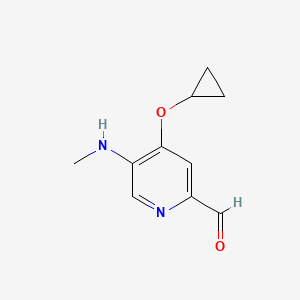 4-Cyclopropoxy-5-(methylamino)picolinaldehyde