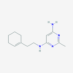 molecular formula C13H20N4 B1481494 N4-(2-(cyclohex-1-en-1-yl)ethyl)-2-methylpyrimidine-4,6-diamine CAS No. 2098140-84-0