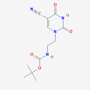 molecular formula C12H16N4O4 B1481502 tert-butyl (2-(5-cyano-2,4-dioxo-3,4-dihydropyrimidin-1(2H)-yl)ethyl)carbamate CAS No. 2097953-62-1