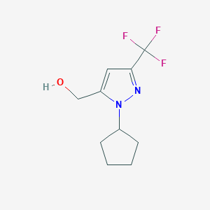 molecular formula C10H13F3N2O B1481503 (1-cyclopentyl-3-(trifluoromethyl)-1H-pyrazol-5-yl)methanol CAS No. 2091619-84-8
