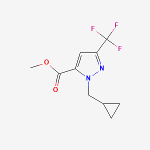 molecular formula C10H11F3N2O2 B1481509 methyl 1-(cyclopropylmethyl)-3-(trifluoromethyl)-1H-pyrazole-5-carboxylate CAS No. 2098101-09-6