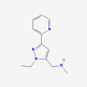 molecular formula C12H16N4 B1481514 1-(1-ethyl-3-(pyridin-2-yl)-1H-pyrazol-5-yl)-N-methylmethanamine CAS No. 2098102-37-3