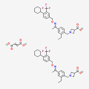 molecular formula C62H74F6N4O10 B14815214 but-2-enedioic acid;1-[[4-[N-[[4-cyclohexyl-3-(trifluoromethyl)phenyl]methoxy]-C-methylcarbonimidoyl]-2-ethylphenyl]methyl]azetidine-3-carboxylic acid 