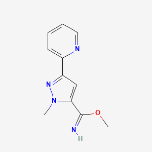 molecular formula C11H12N4O B1481524 methyl 1-methyl-3-(pyridin-2-yl)-1H-pyrazole-5-carbimidate CAS No. 2098128-26-6