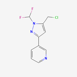 molecular formula C10H8ClF2N3 B1481527 3-(5-(chloromethyl)-1-(difluoromethyl)-1H-pyrazol-3-yl)pyridine CAS No. 2091223-76-4