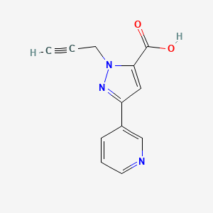 molecular formula C12H9N3O2 B1481528 1-(prop-2-yn-1-yl)-3-(pyridin-3-yl)-1H-pyrazole-5-carboxylic acid CAS No. 2097964-71-9