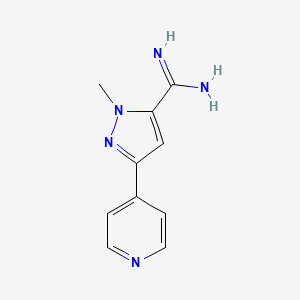 1-methyl-3-(pyridin-4-yl)-1H-pyrazole-5-carboximidamide